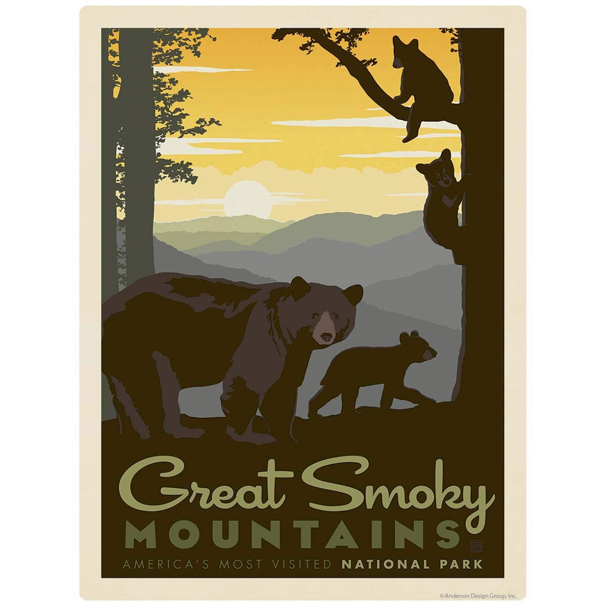 Anderson Design Group, Inc. Great Smoky MTNS National Park Bears Decal