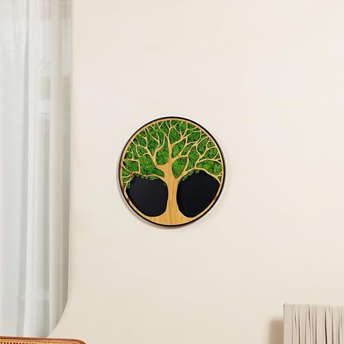 Round Moss Wall Decor, Moss Wall Art, Metal Photo Framed Moss Wall Decor For Liv