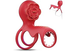 Premium Vibrating Cock Ring and Rose Clitoral Stimulator