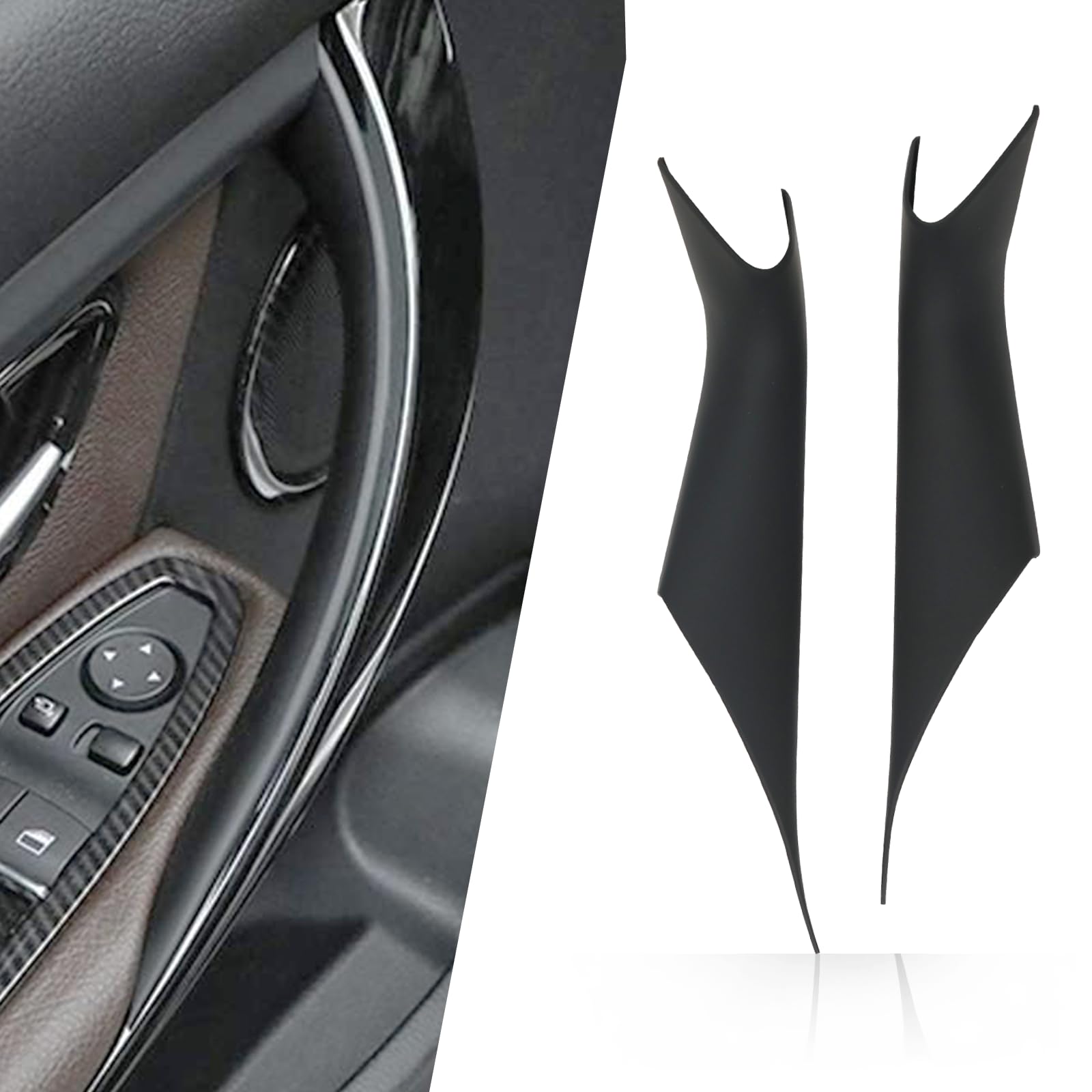 Cubiertas Para Tiradores De Puerta BMW Serie 3/4 F30 F80 F82 - Negro Mate, 2 Piezas, Interior