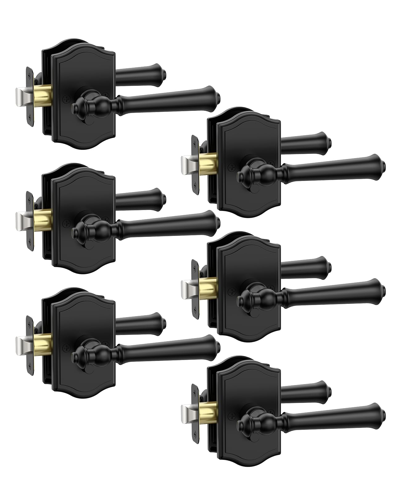 Matte Black Privacy Door Handles - Keyless Entry -1 Matte Black Privacy Door Handles - Keyless Entry -1
