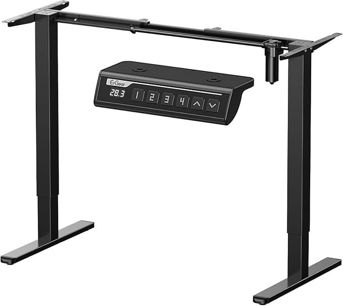 ErGear Bureau Assis Debout Électrique,Cadre Bureau Assis Debout avec 4 mémoires de contrôle jusqu'à 118cm, Cadre Seulement