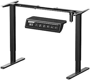 ErGear Estructura de Escritorio Ajustable Memoria de Altura en 4 Posiciones,con Patas Ajustables y una Base ergonómica para Escritorio de pie