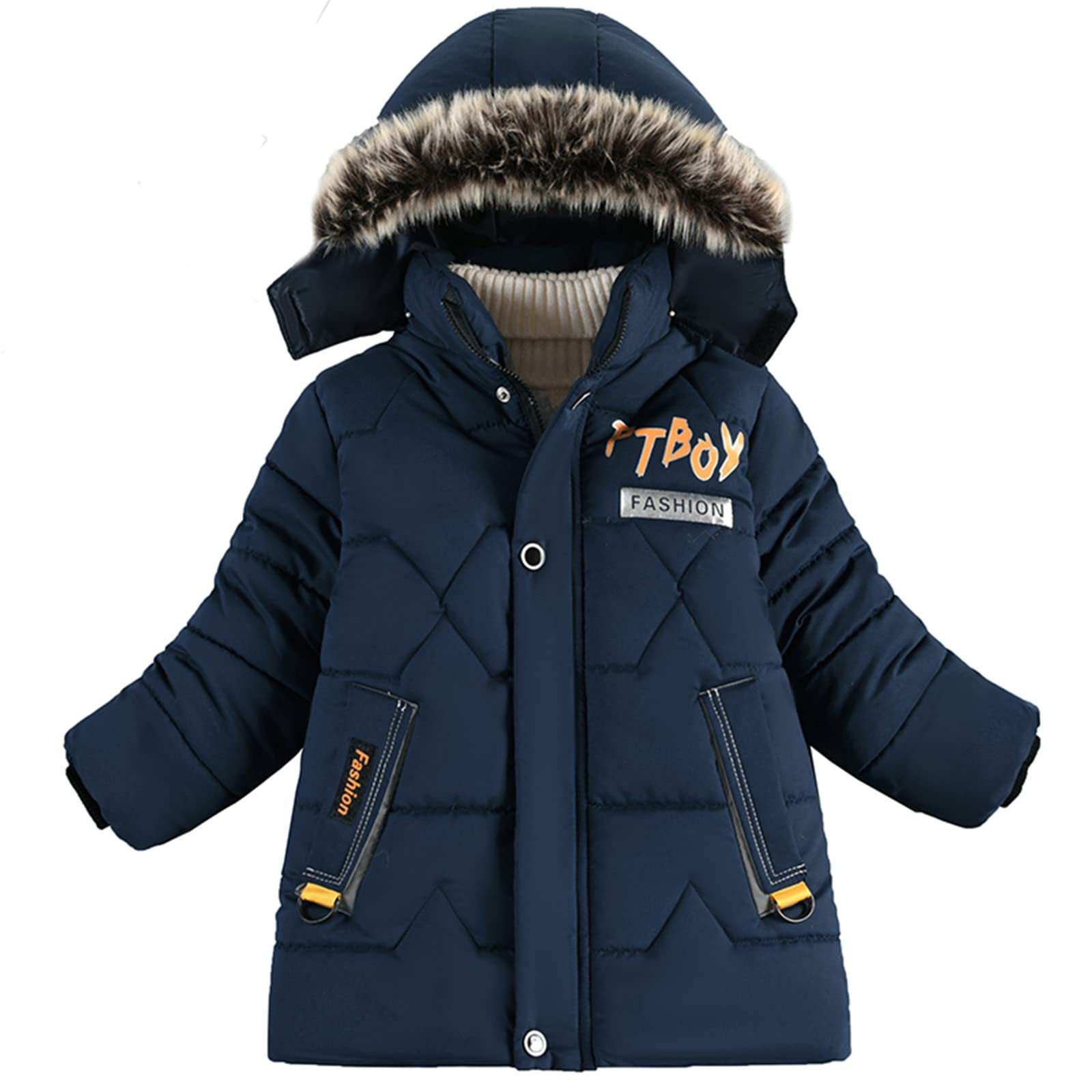 Piumino per bambini Bambino Inverno Caldo Pile Foderato Piumino Con Cappuccio Cappotto Casual Trapuntato Capispalla Bambini Imbottito Spesso Accogliente Soprabito
