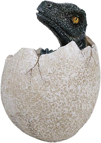 Miniatura 5 de Ebros Gift Jurassic Era Depredador Velociraptor en huevo Figura de dinosaurio Dino Hatchling Huevo Crucero Bebé Escultura coleccionable de animales