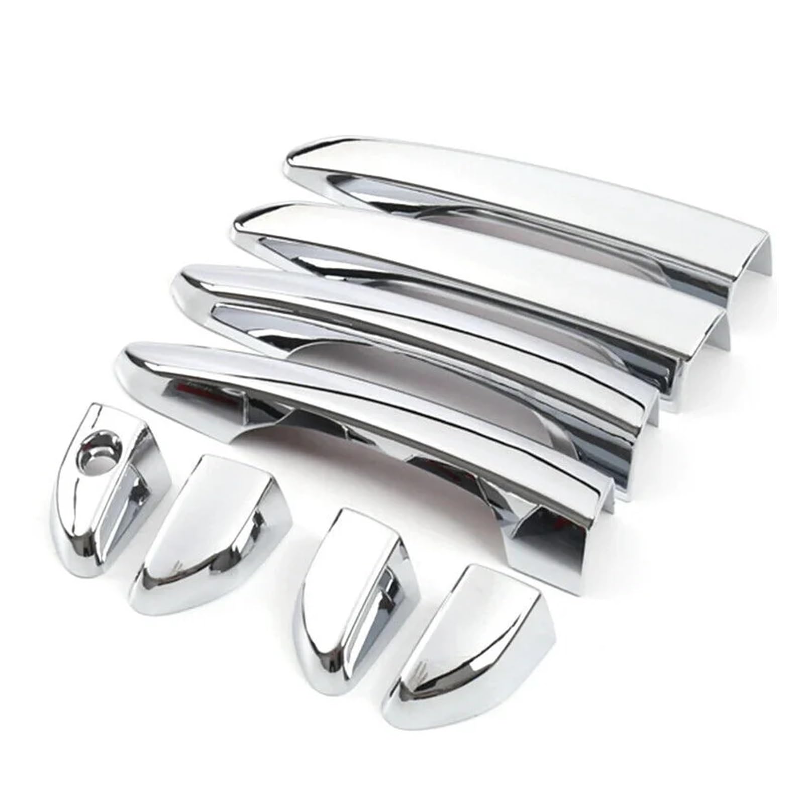 BWJQQJ Car Outer Door Handle for Hyundai for Tucson 2015 2016 2017 2018 2019 2020 Car Carbon Fiber Style Exterior Door Handle Moulding Cover Trim Decor ABS Auto(Normal Silver)