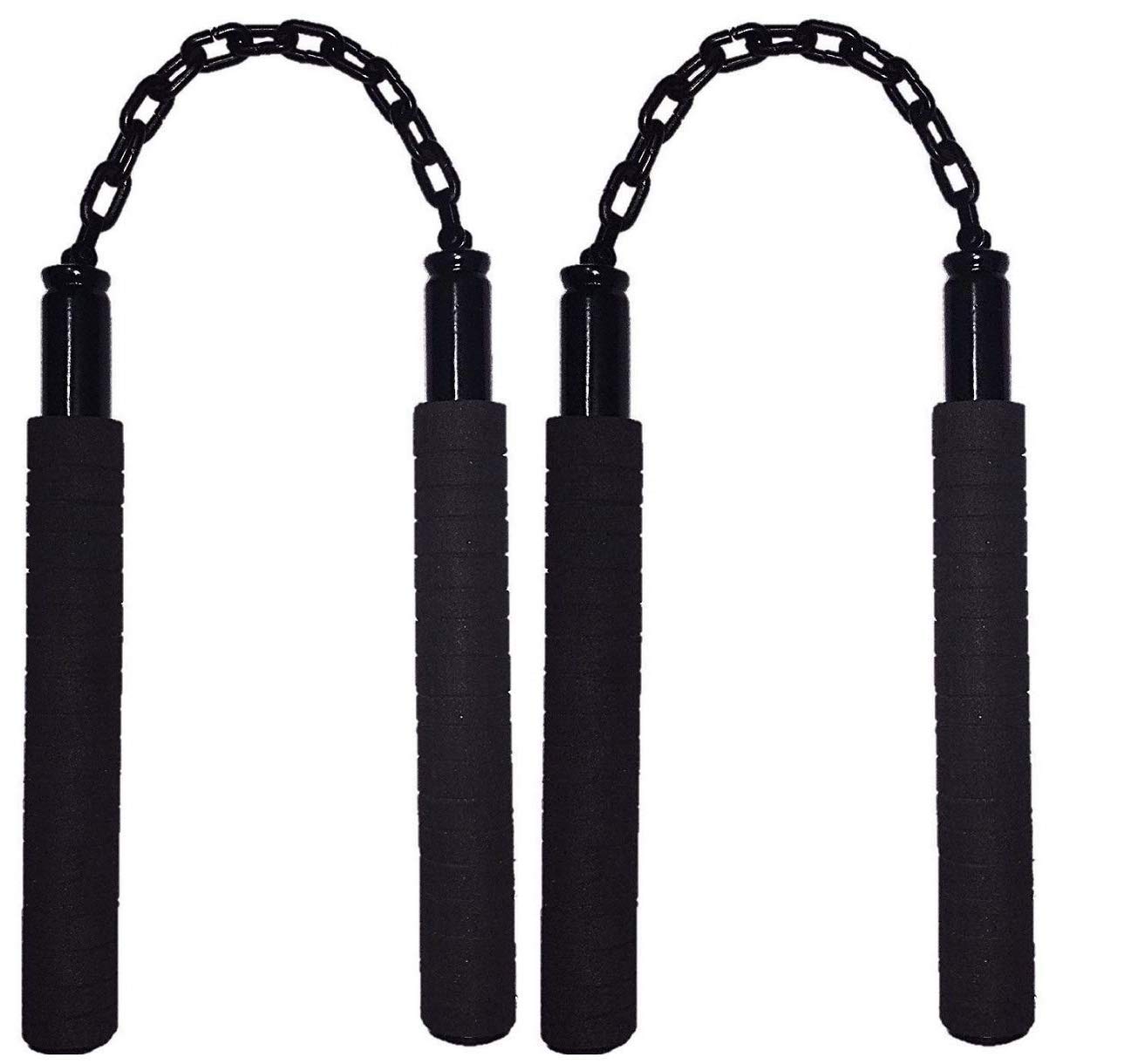 Esha® Pack of 2 | Nunchaku/Nunchuks/Chainsticks/Chukasticks/Full Rubber Foam-Black | Wooden Handle 10" with 9" Black Metal Chain (Martial Art & Equipment Nanchaku) ZX09 (B08YWMMK2L) Amazon Price History, Amazon Price Tracker