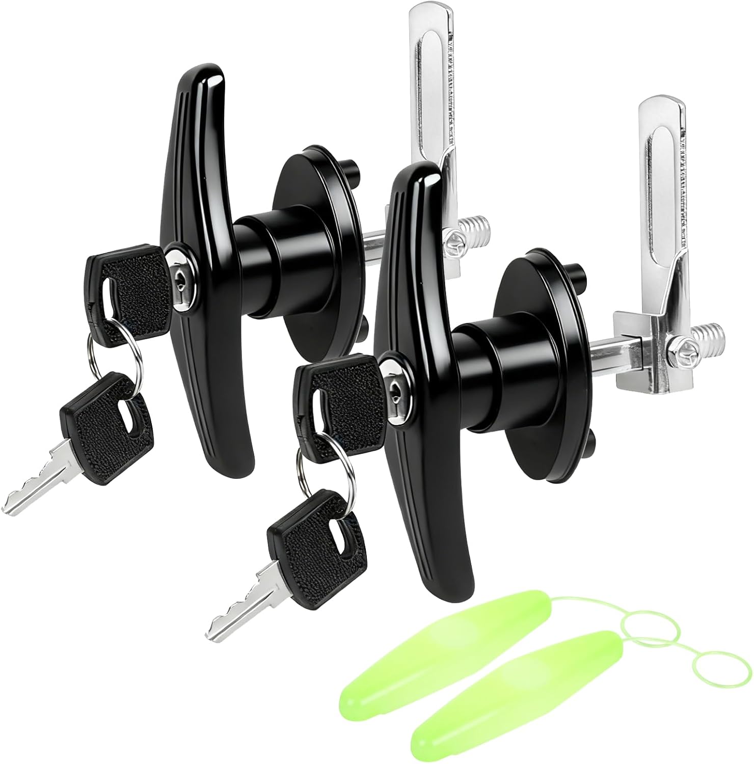 Leer Truck Cap Lock T Handle Latch Replacement - Night Glow T-Handle Lock Kit for Truck Toppers/Camper Shells, Garage Doors & RV Accessories | Tool-Free Installation, Weatherproof Zinc Alloy Design