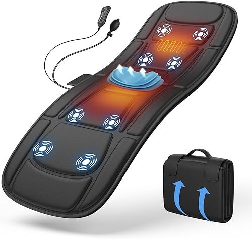 Alfombrilla de masaje de cuerpo completo con calor, masajeador de espalda para sillón reclinable con soporte lumbar, calefacción y vibración,