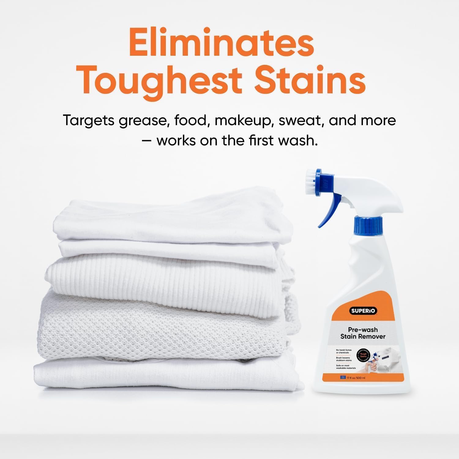 Pre-Wash Stain Remover Spray with Brush, Colered Cloth Detergent, Garment Cleaning Stain Cleaner, 2 Pack