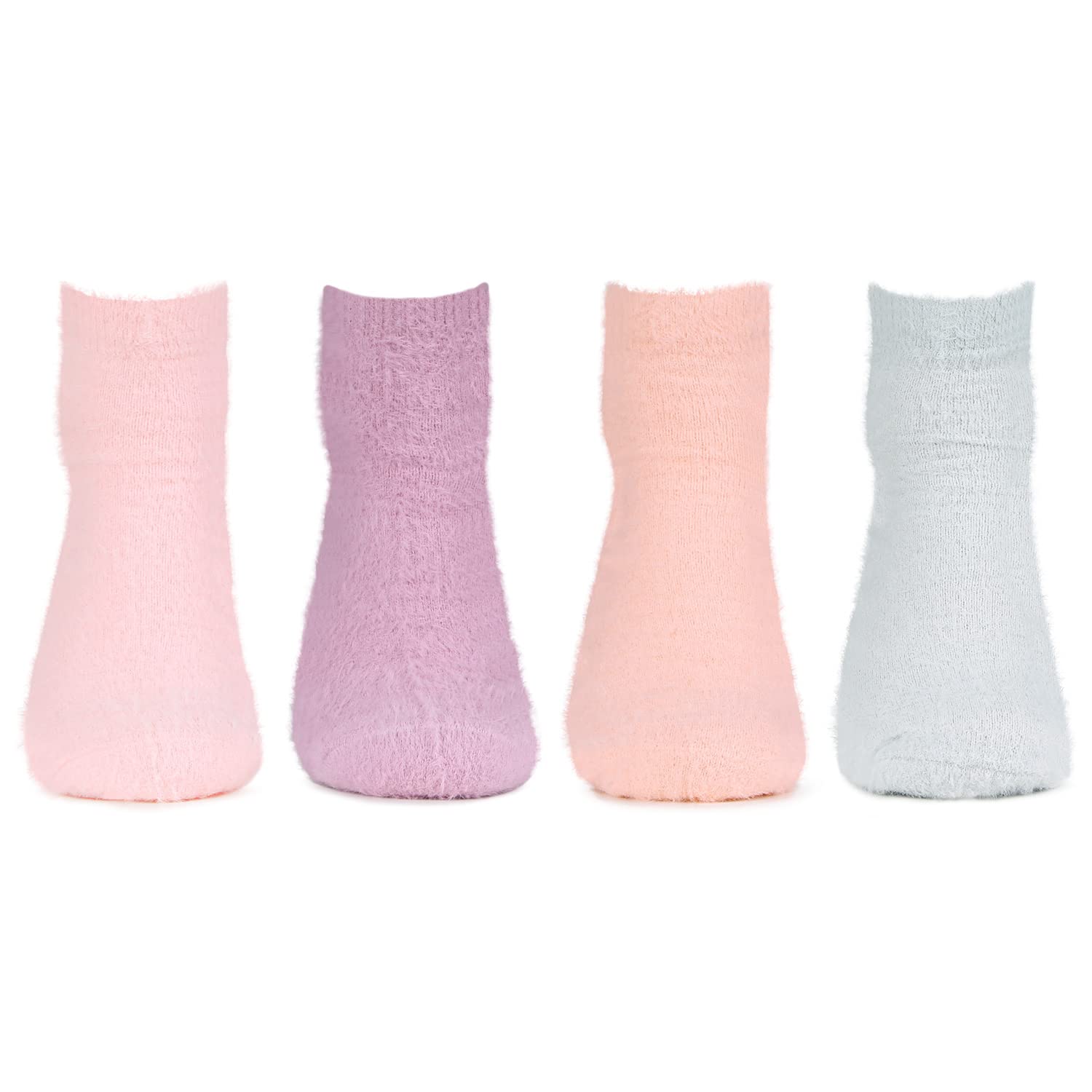 Sponsored Ad - Women's Feather-Lite Fur Ankle Length Socks - Pack Of 4, Multicolour