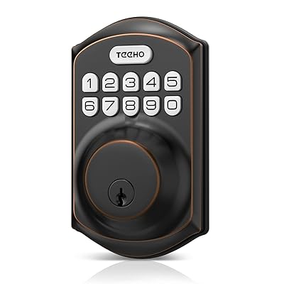 TEEHO TE001 Keyless Entry Door Lock with Keypad - Smart Deadbolt Lock for Front Door with 2 Keys - Auto Lock - Easy Installation - Matte Black