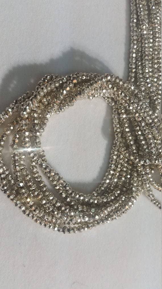 Perles de pyrite facettées 3mm LKBEADS argent pour perlage et création de bijoux