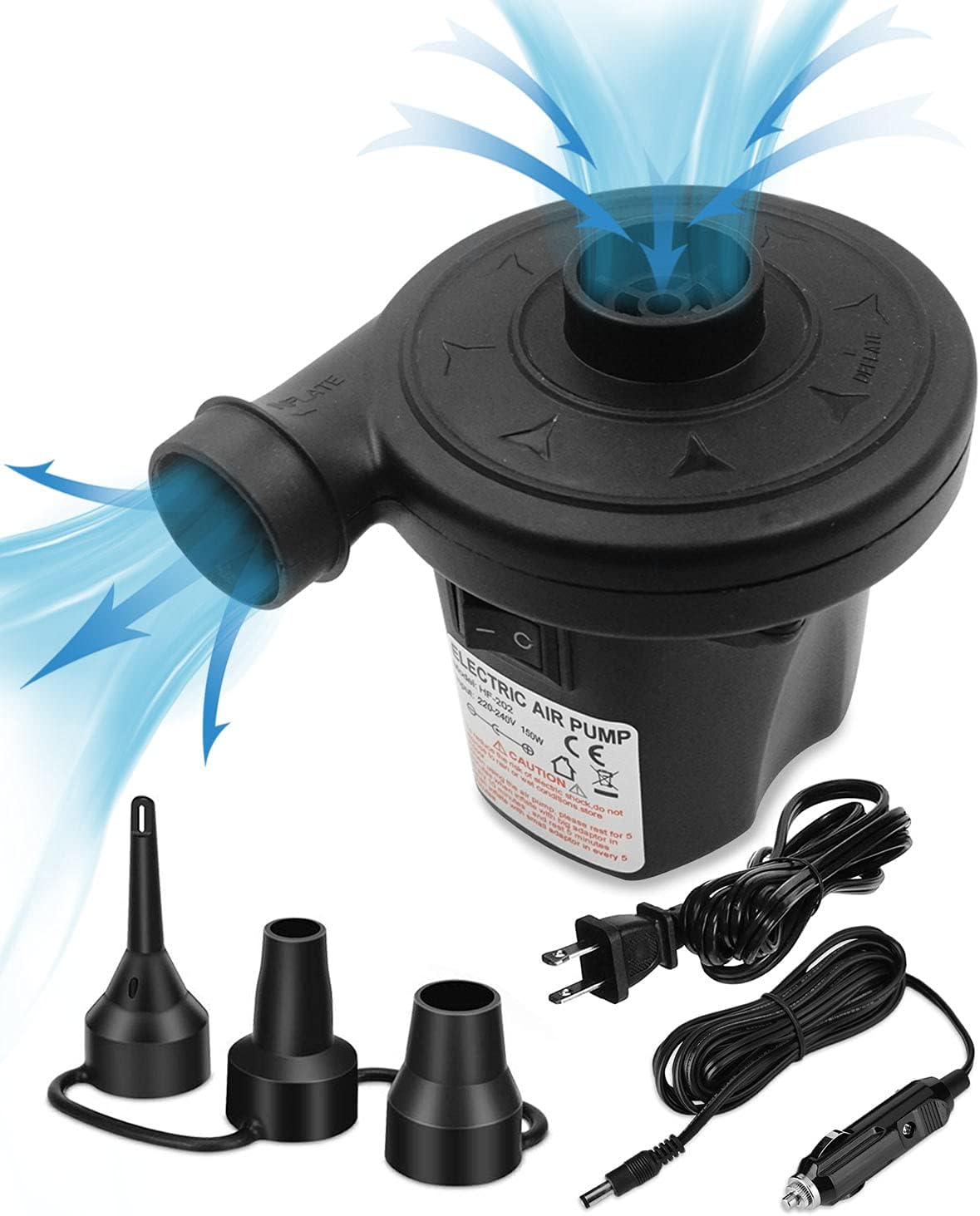 Air Pump for Inflatables with Car Charger and Home