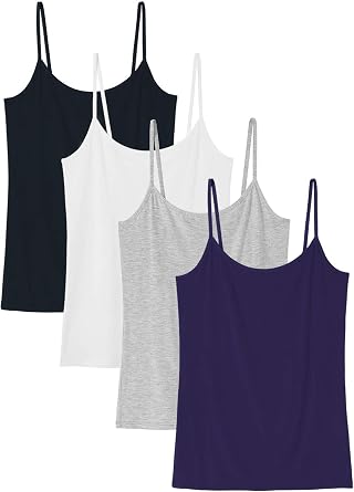 Vislivin Women's Basic Solid Camisole Adjustable Spaghetti Strap Tank Tops