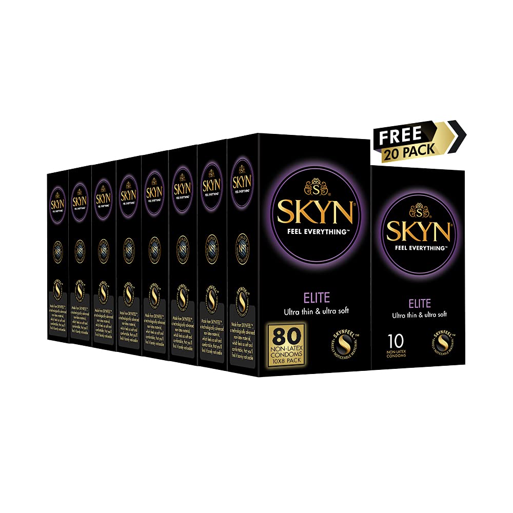 SKYN® ELITE NON LATEX CONDOMS 80 Pack + 20 Free Pack of Elite