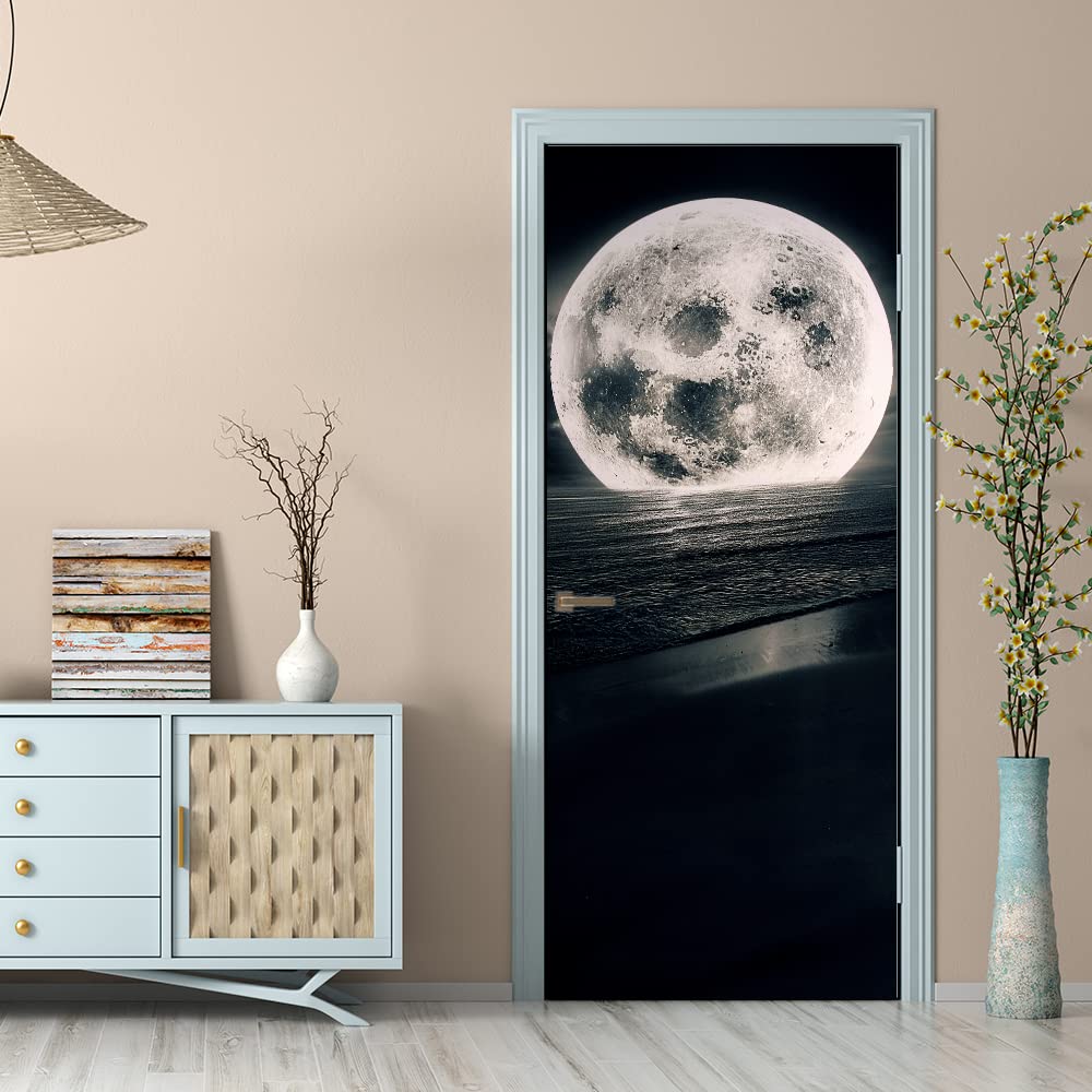 Sticker Porte Effet 3D Mer pour Agrandir une Petite Salle de Bain ou Cuisine