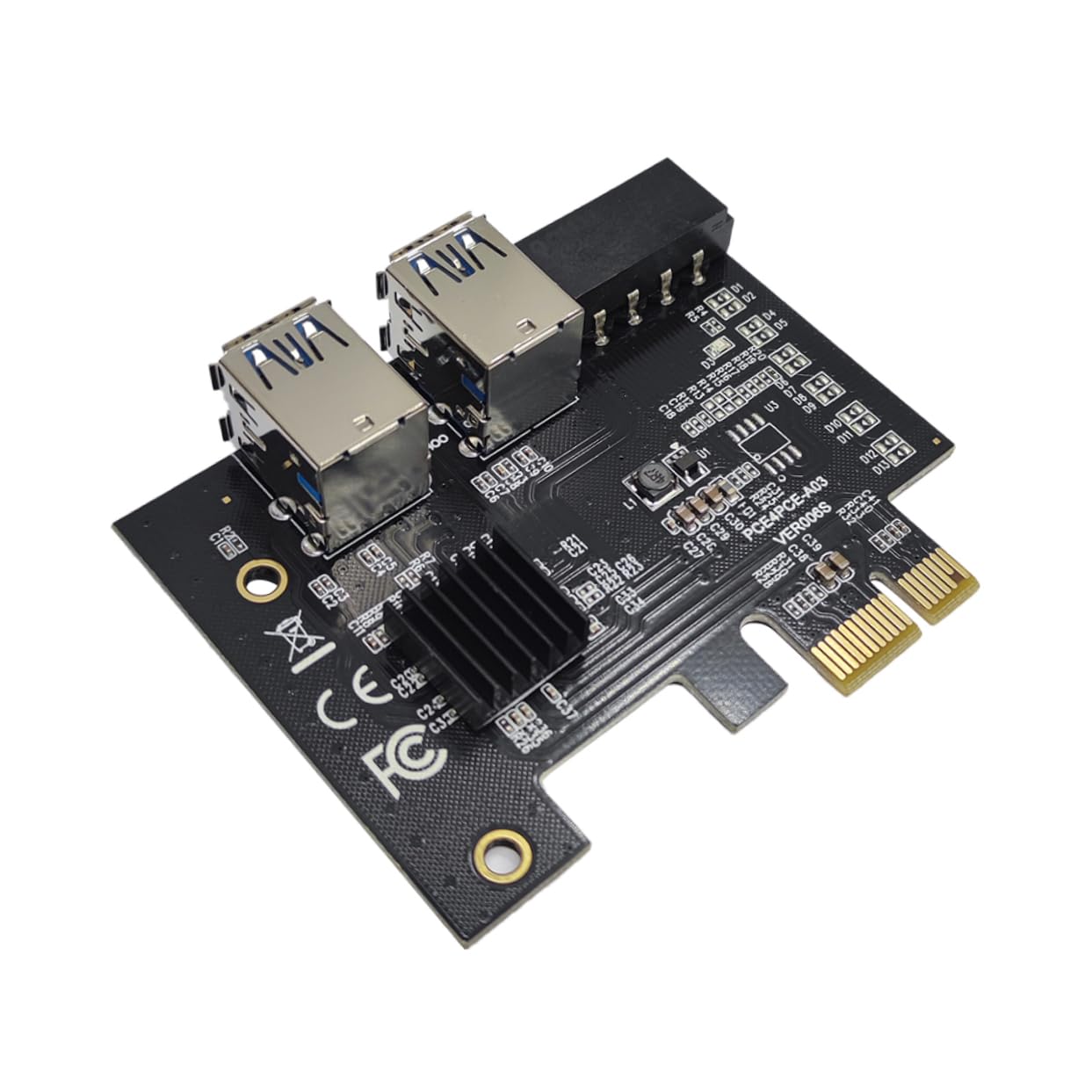 Angoily Pci Expansion Card for USB Dual to Adapter for Mining Computers Pcie to USB Adapter Easy Installation for Enhanced Connectivity