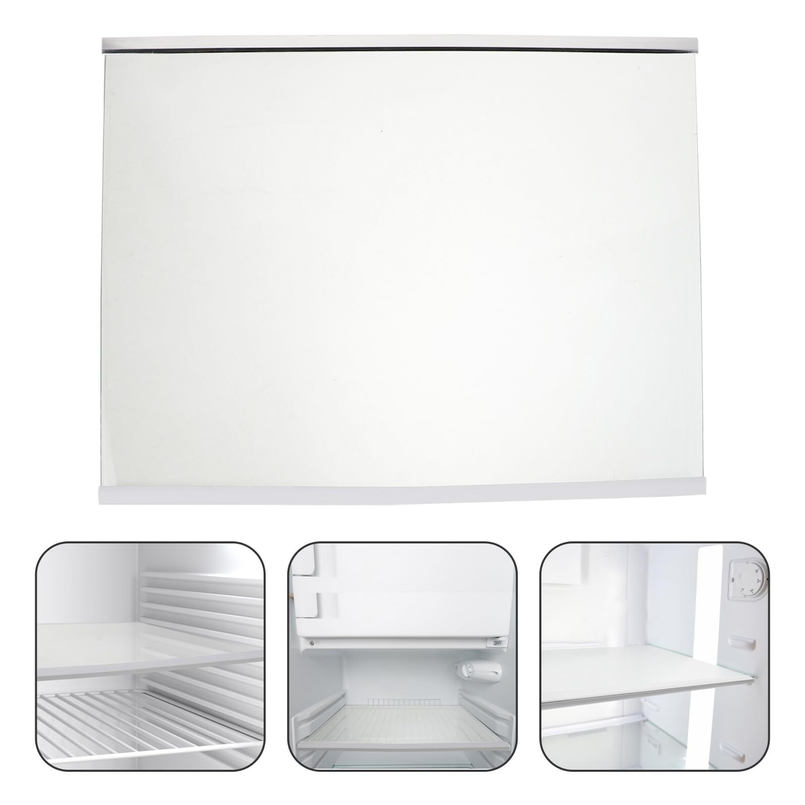 Ripiano Frigorifero in Vetro Temperato 17, 32x13, 58x0, 28 Pollici | Divisorio per Contenitori Frigo, Accessorio per Freezer e Cucina, Pulizia Facile