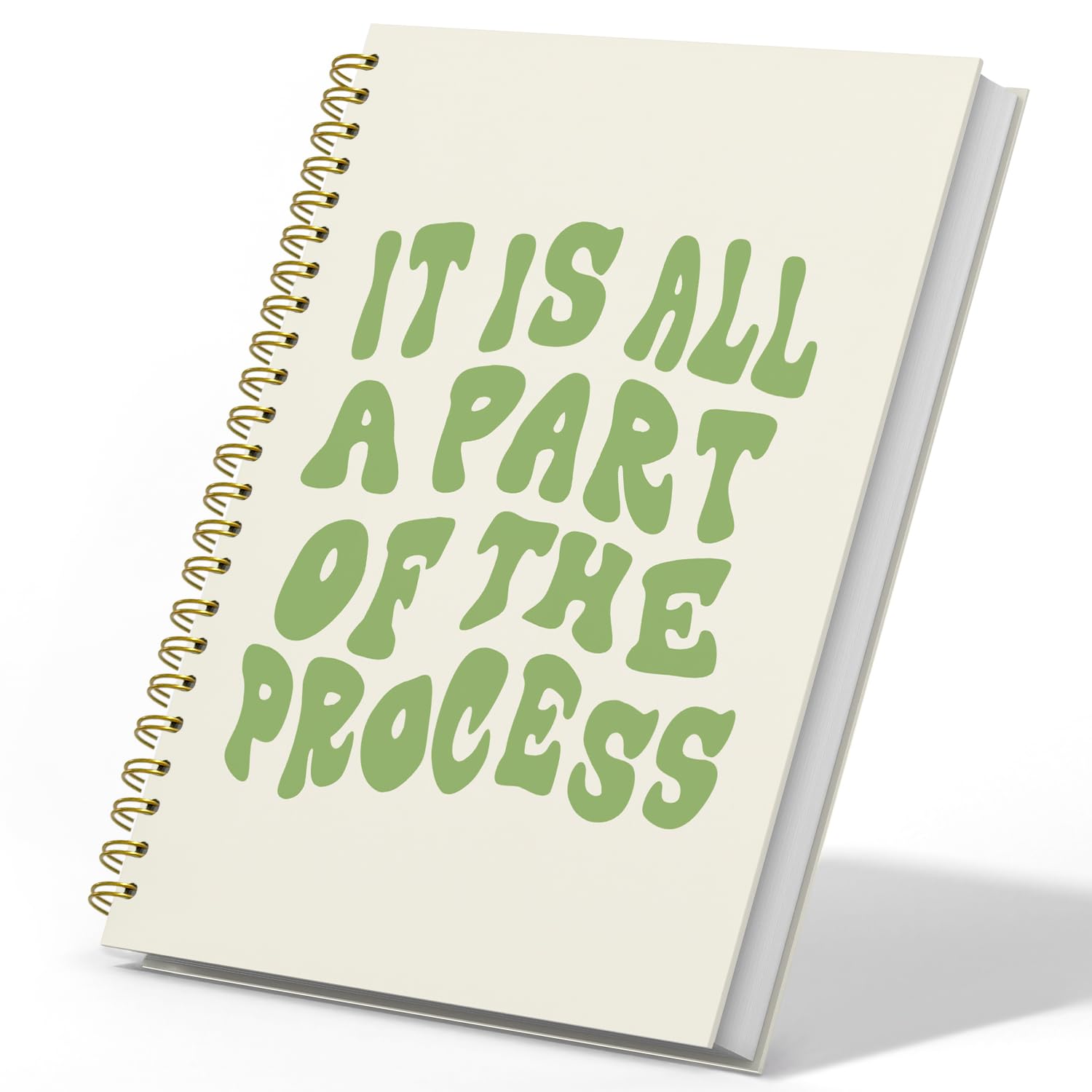 DSHFG Preppy Green Notebook Journal for Teen Girls School Supplies College, Green Spiral Notebook for Women, 5.5x8.3