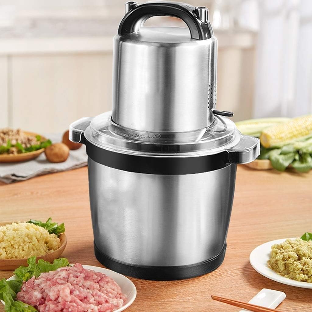Food Processor, Household Electric Stainless Steel Automatic Meat Grinder, Meat, Vegetable, Fruit and Nut Chopper(38 * 21CM)