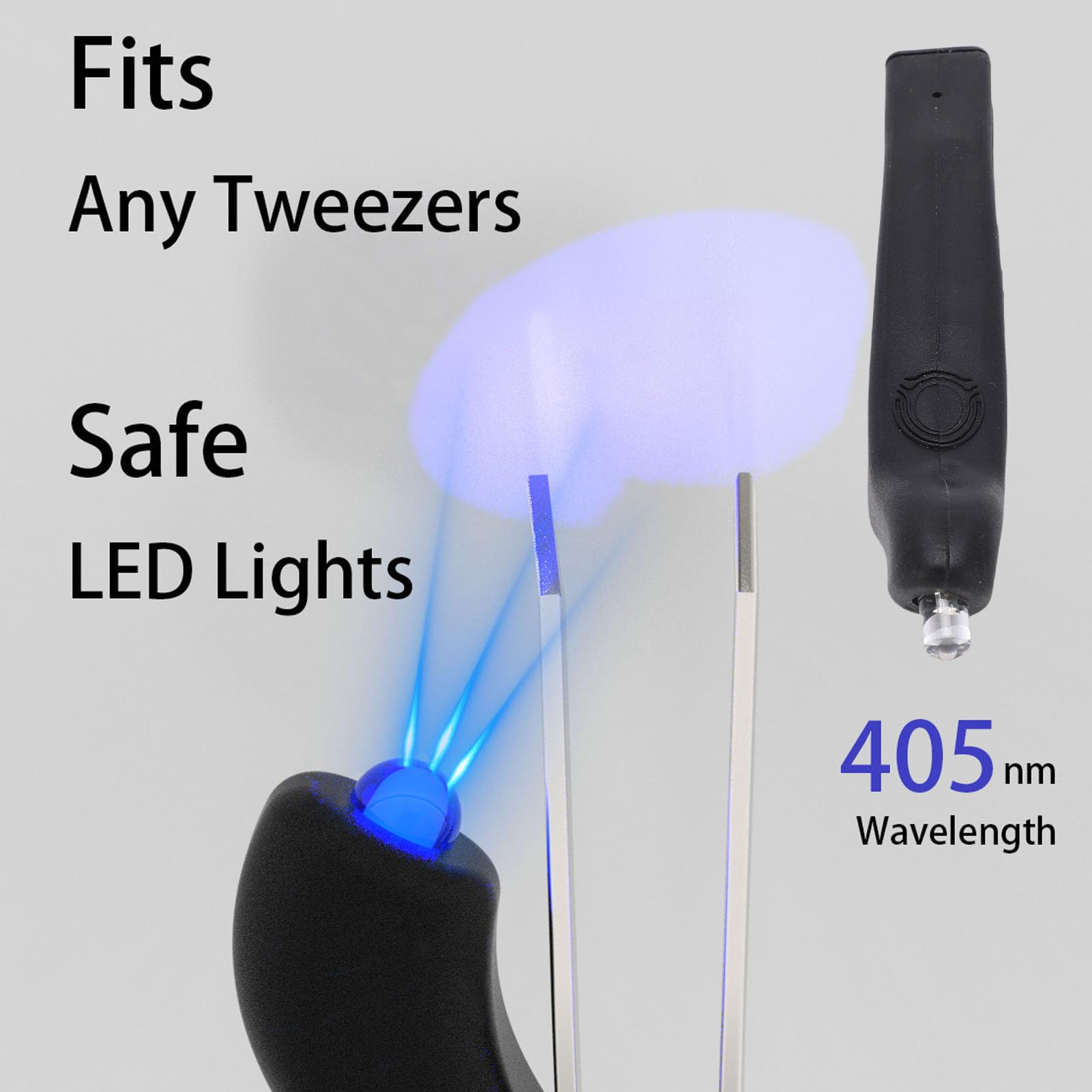 Fockety Lampada per extension ciglia Lash Light for Tweezer, lampada portatile senza fili a polimerizzazione rapida per extension ciglia, mini lampada portatile in silicone per