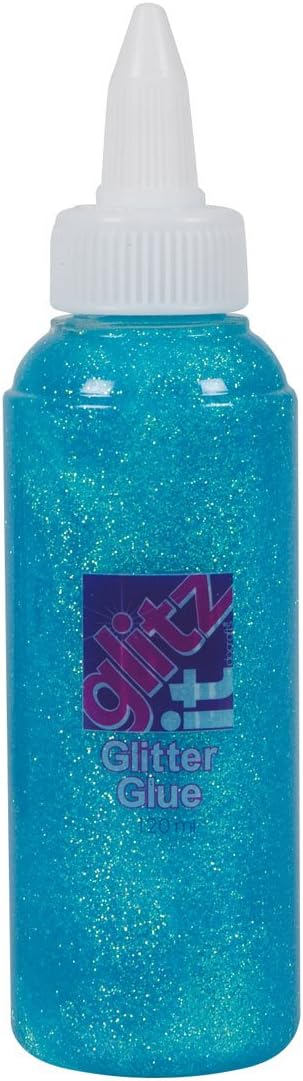 Glitter Glue, Ice Blue, 120ml, Twist Nozzle Bottle - Ideal for Kids Craft, Shimmer Art & Craft Projects, Wedding Invitations, Card Making, Art Set, Creative Ideas