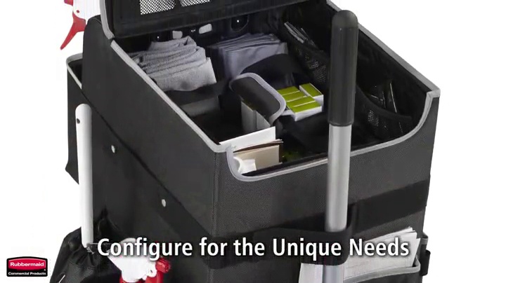 Image of Rubbermaid Commercial Products Executive Quick Carts, Mobile /Travel Office Cart, Small, Dark Gray, for Housekeeper /Sales Rep /Medical Professionals /Home Healthcare /Teachers