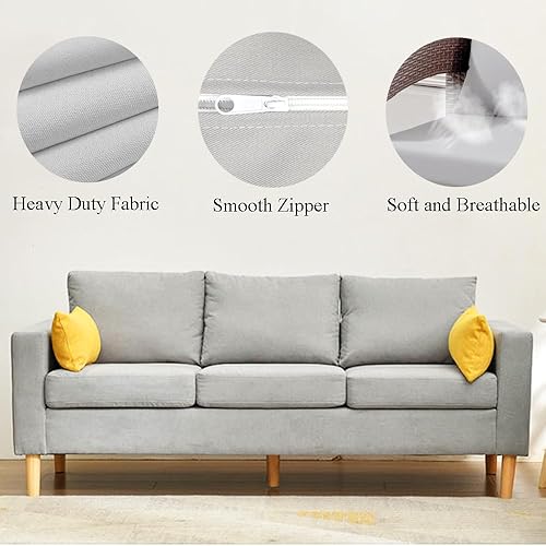 Miniatura 5 de FLYMEI Fundas para cojín de patio, fundas de cojín de repuesto para exteriores, resistentes al agua, con cremallera, fundas de cojín para muebles de