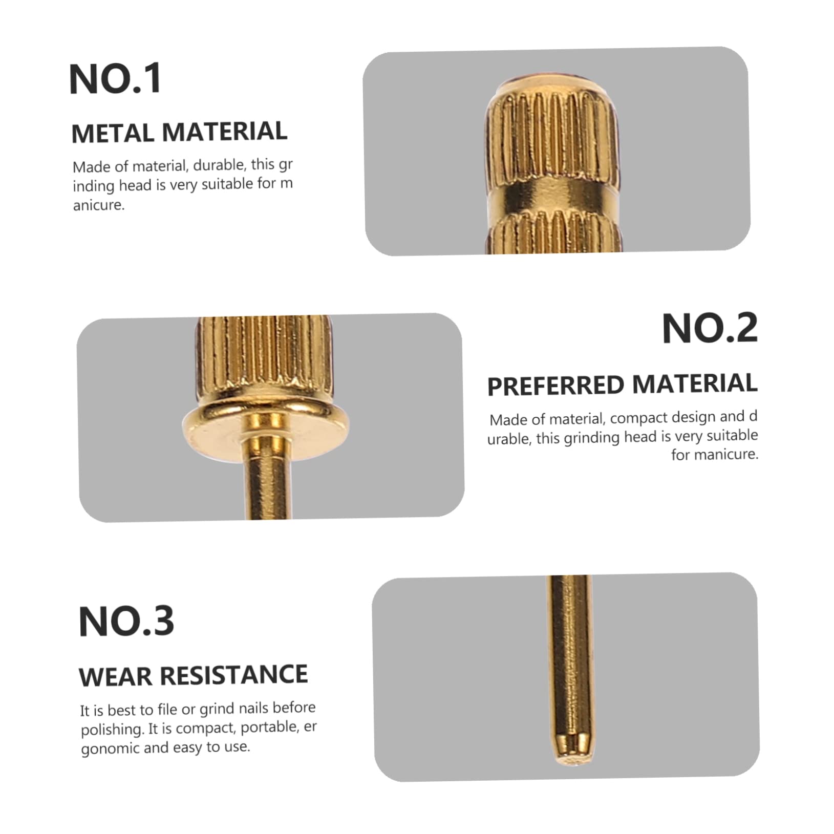 FRCOLOR 60piezas Brocas De Manicura y Pedicura De Carburo Para Taladro Eléctrico Compatible Uñas Naturales y Gel Efecto De Pulido
