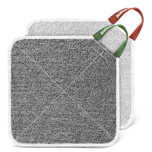 ZOMCHI 2 Count Wash Cloths Exfoliating Washcloth with Dual Texture for Face and Body Exfoliating Wash Cloth for Showering (Deep and Gentle)