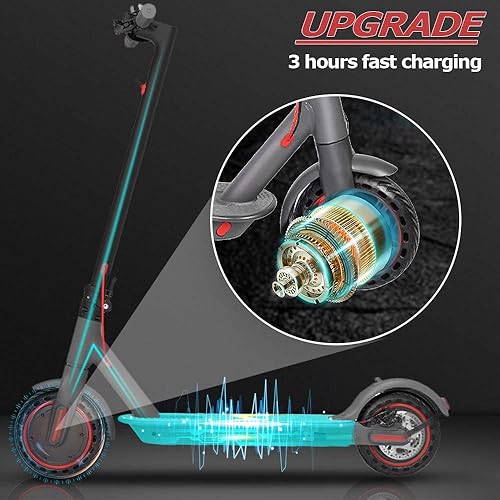 Miniatura 6 de Electric Scooter for Adults Teens - 350W Electric Scooter Up to 19Mph & 19-21Miles Range Sport Electric Scooters with Double Braking,8.5''Tires