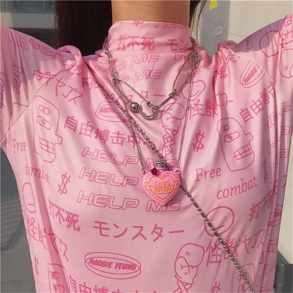 Locus Amoenus Love Potion Necklace Fashion Heart-Shaped Medicine Bottle Pendant Valentine's Day Gifts for Couples - Image 2