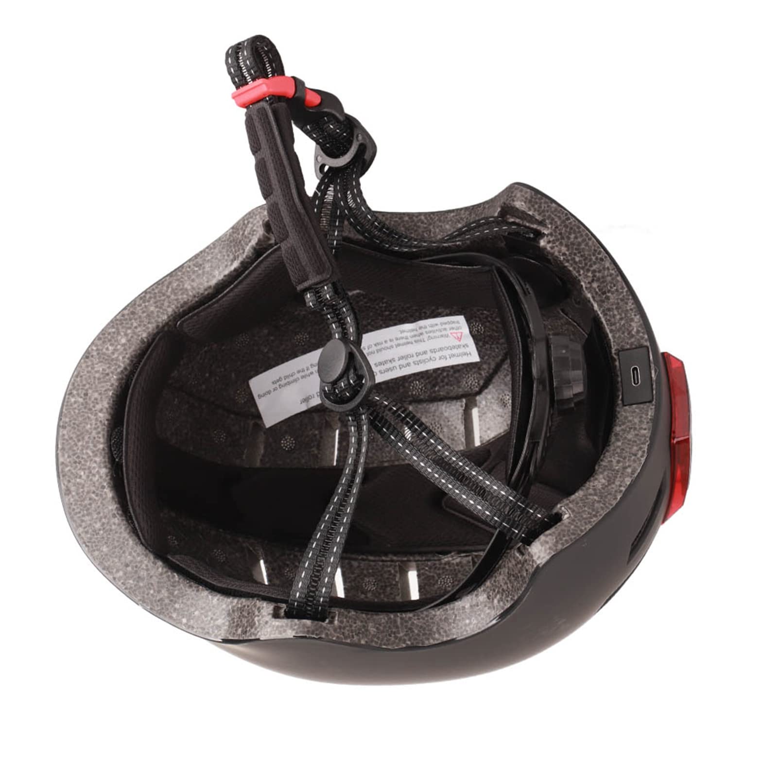 Casco da bici con luce, ricaricabile tramite USB, luce anteriore e posteriore, casco da bicicletta da strada, fodera in EPS ispessito, casco da ciclismo per ciclismo, auto equilibrio, skateboard
