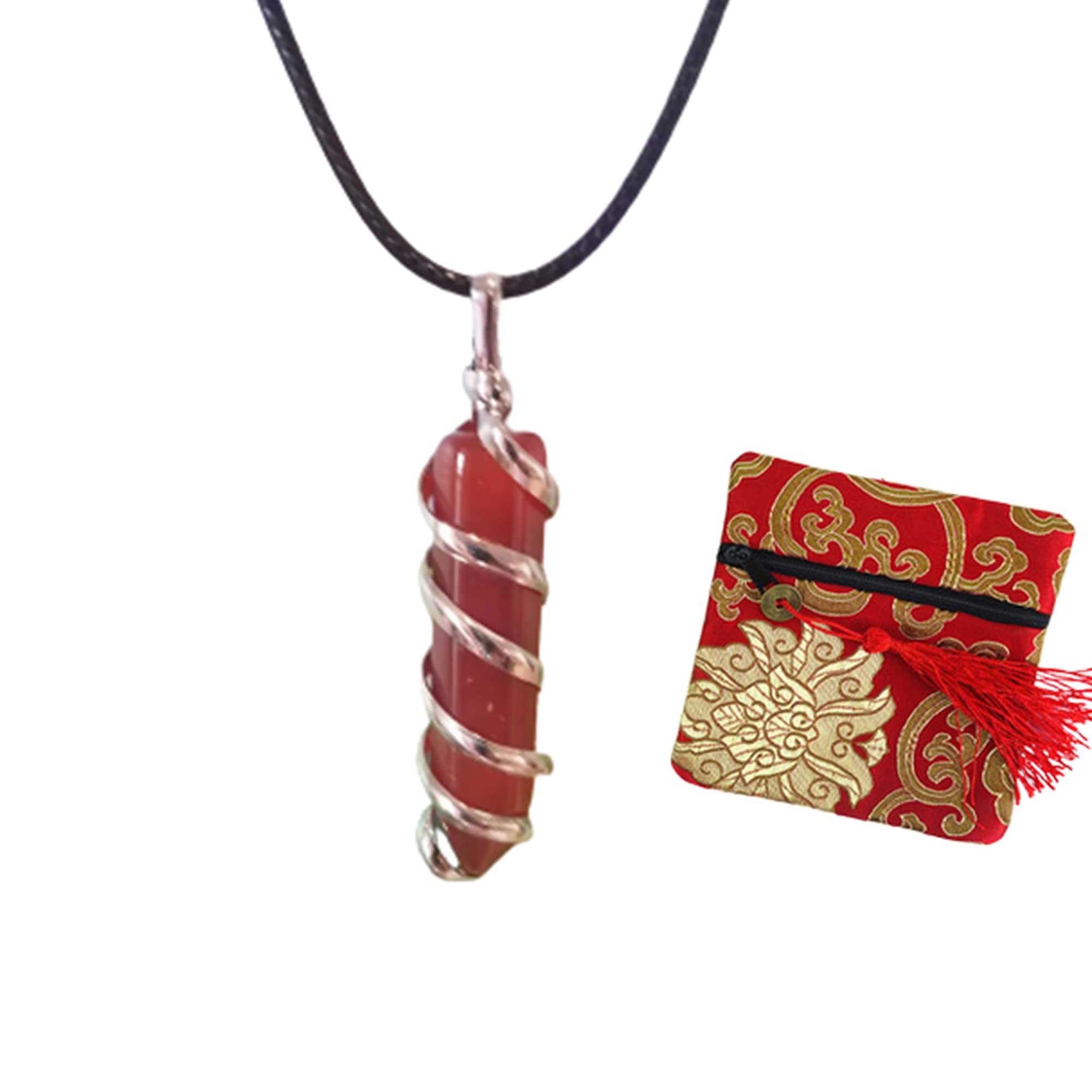 ROSEWARD Real Carnelian Crystal Necklace Valentine's Day Gifts for Women Raw Gemstone Chakra Healing Stones Genuine Red Crystal Pendant Energy Spiritual Jewelry, USA