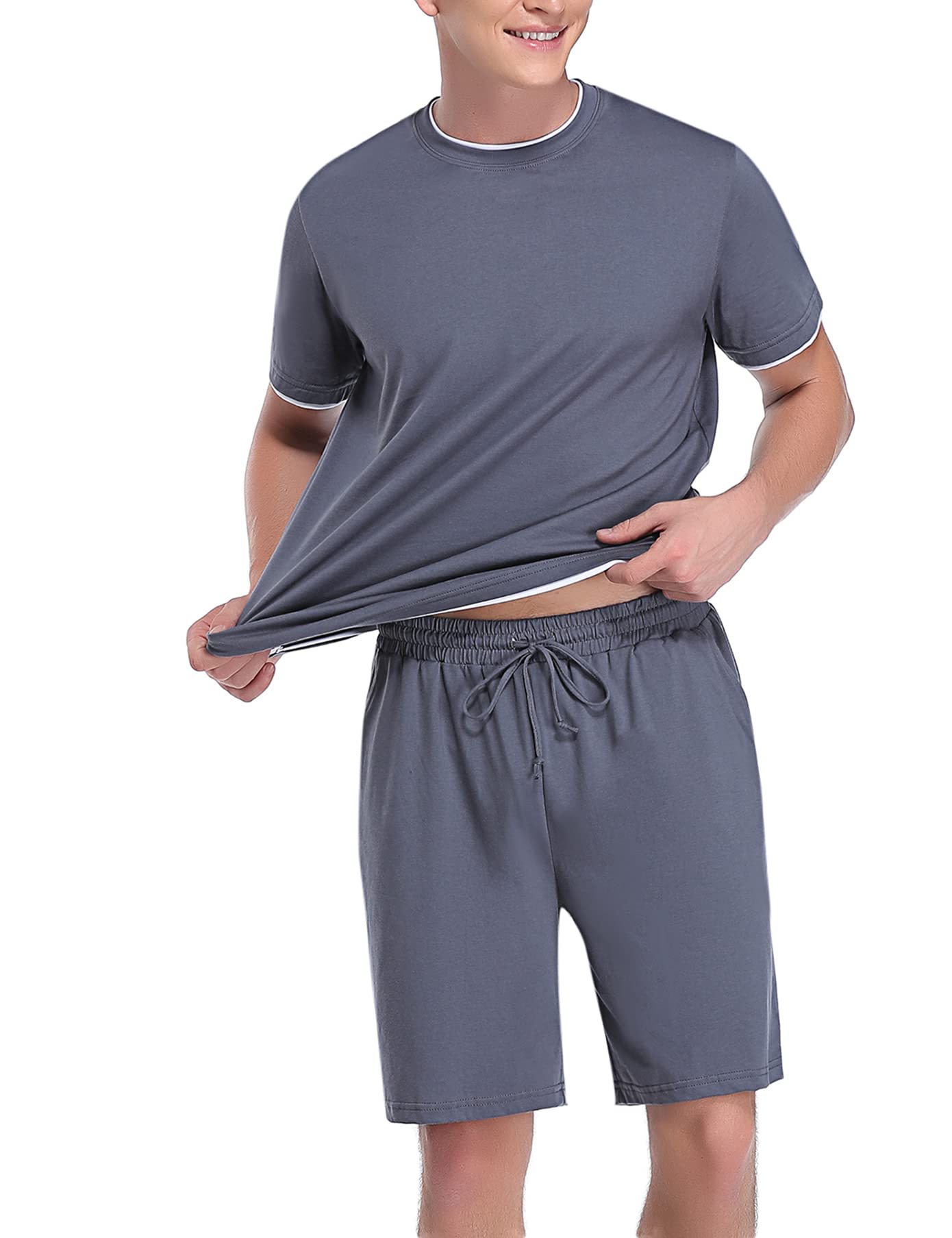 Doaraha Mens Cotton Pajamas Set Pigiami Uomo