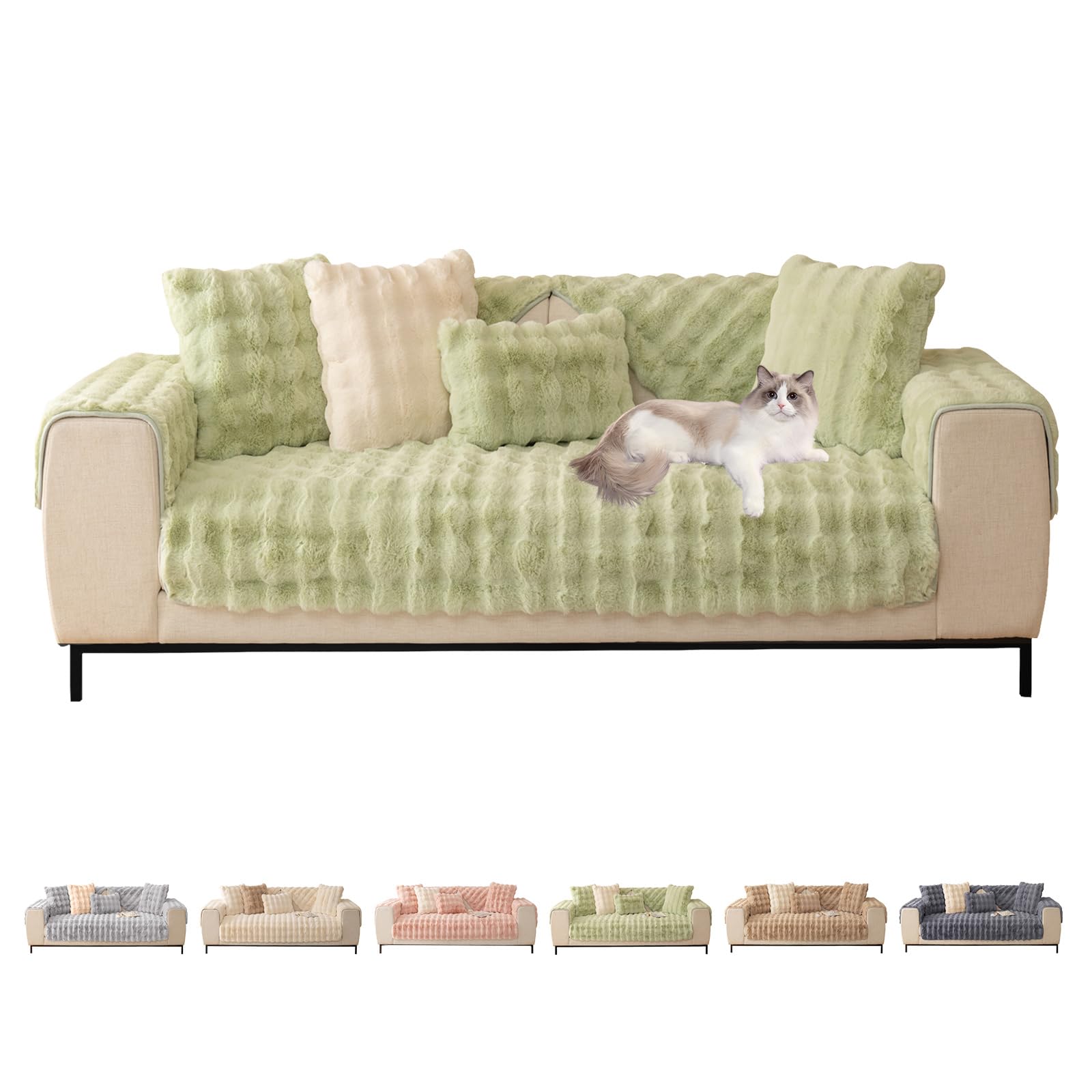 ShowyLive Sofa Covers 1 2 3 4 Seater Non Slip Sofa Slipcovers Super Soft & Thick Corduroy Sofa Cushion Covers Sofa Protectors from Pets/Kids/Dogs(Dark Grey, 28 * 59 inch/70 * 150CM) — view 10