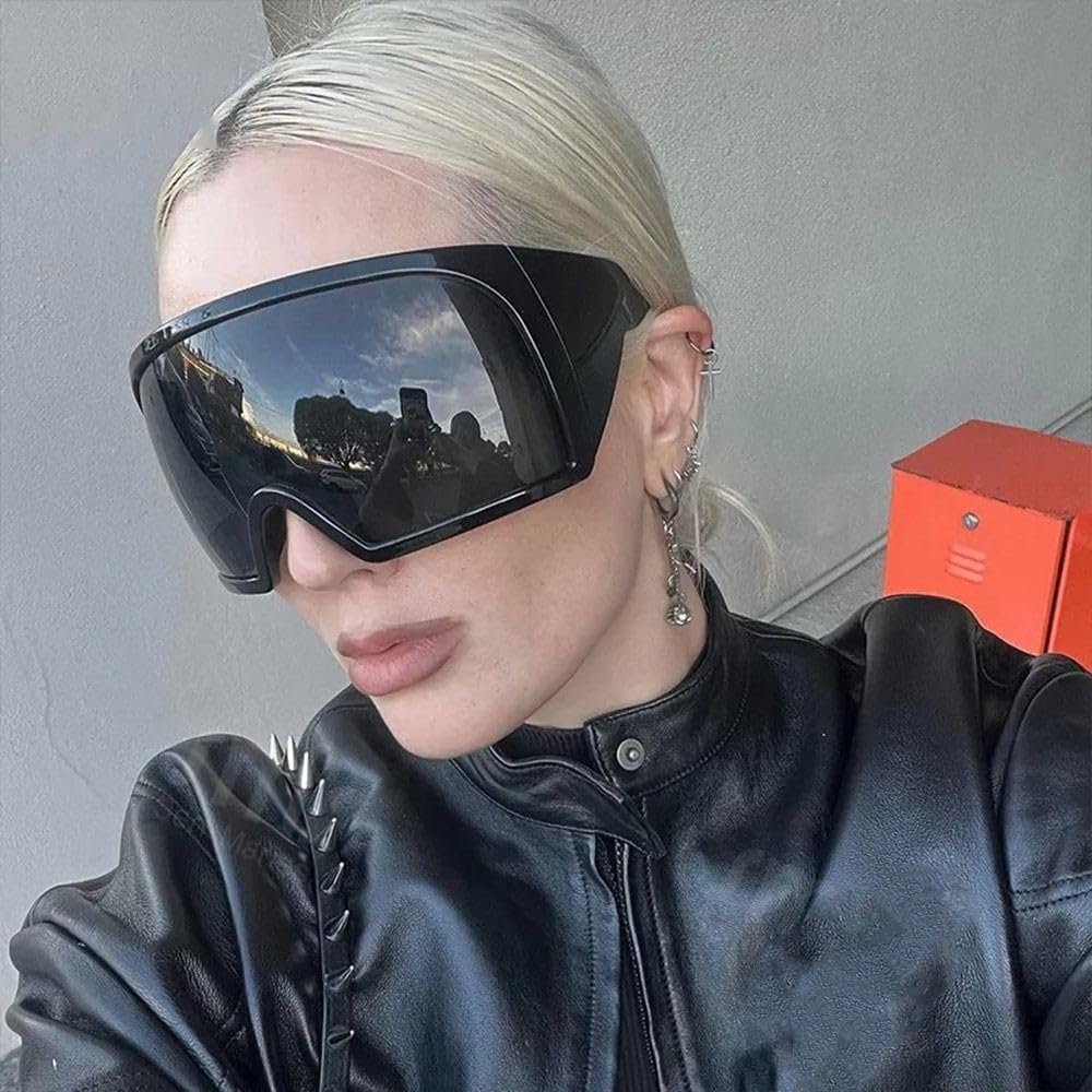 Oversized Punk One-piece Sunglasses Sports Goggle Women Men Sun Glasses Female Surround Shades