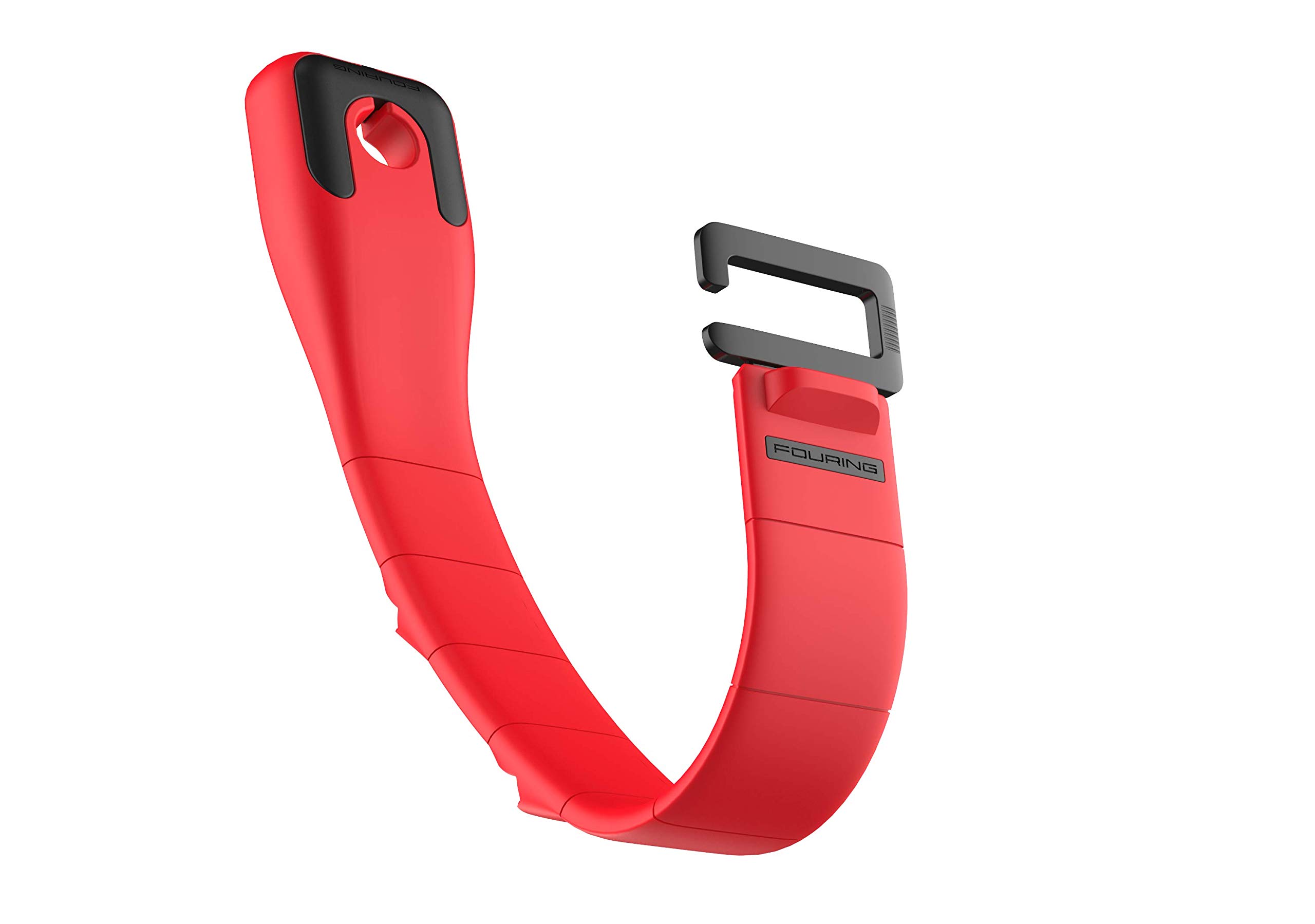 FOURING Silicone Universal Car Seat Pack of 1 Back Headrest Hanger Hooks Storage for Purse Groceries Bag Handbag Flexible, Strong & Long-Lasting (Red)