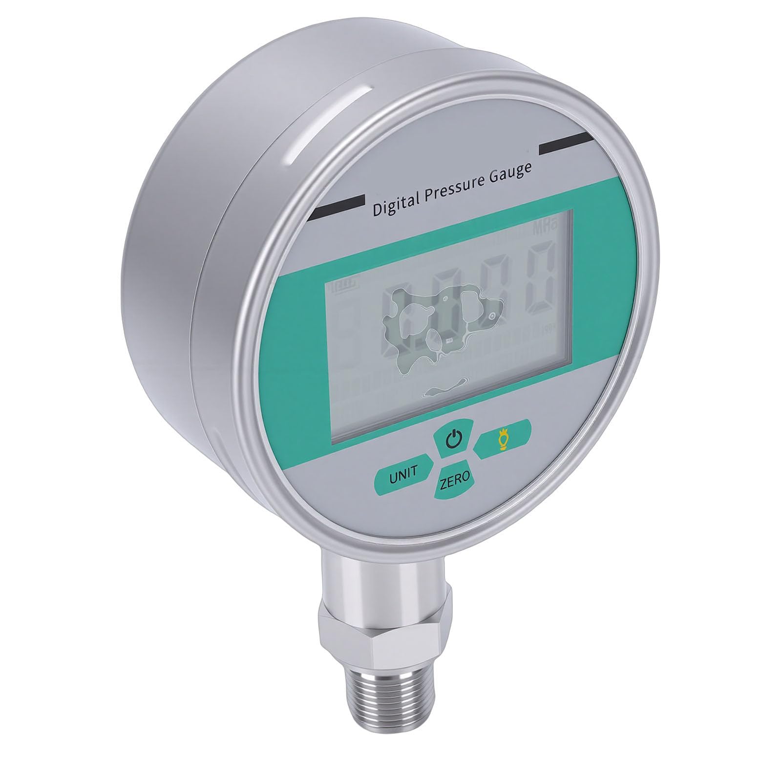 Jectse Manometro Digitale 0-2.5MPa, Misuratore di Pressione con Display LCD Intelligente con Filettatura M20x1.5, Impermeabile IP65 per Attrezzature Idrauliche a Olio Gas Liquido
