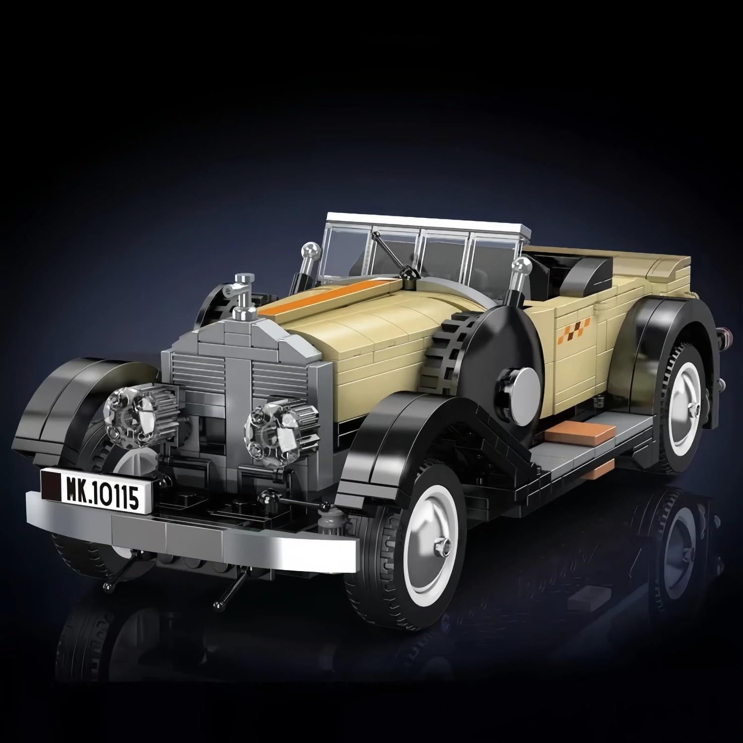 TRavesty Technology Classic Retro Building Block Set, 897 Pieces Pull-back Vintage Car Building Kit - Image 4
