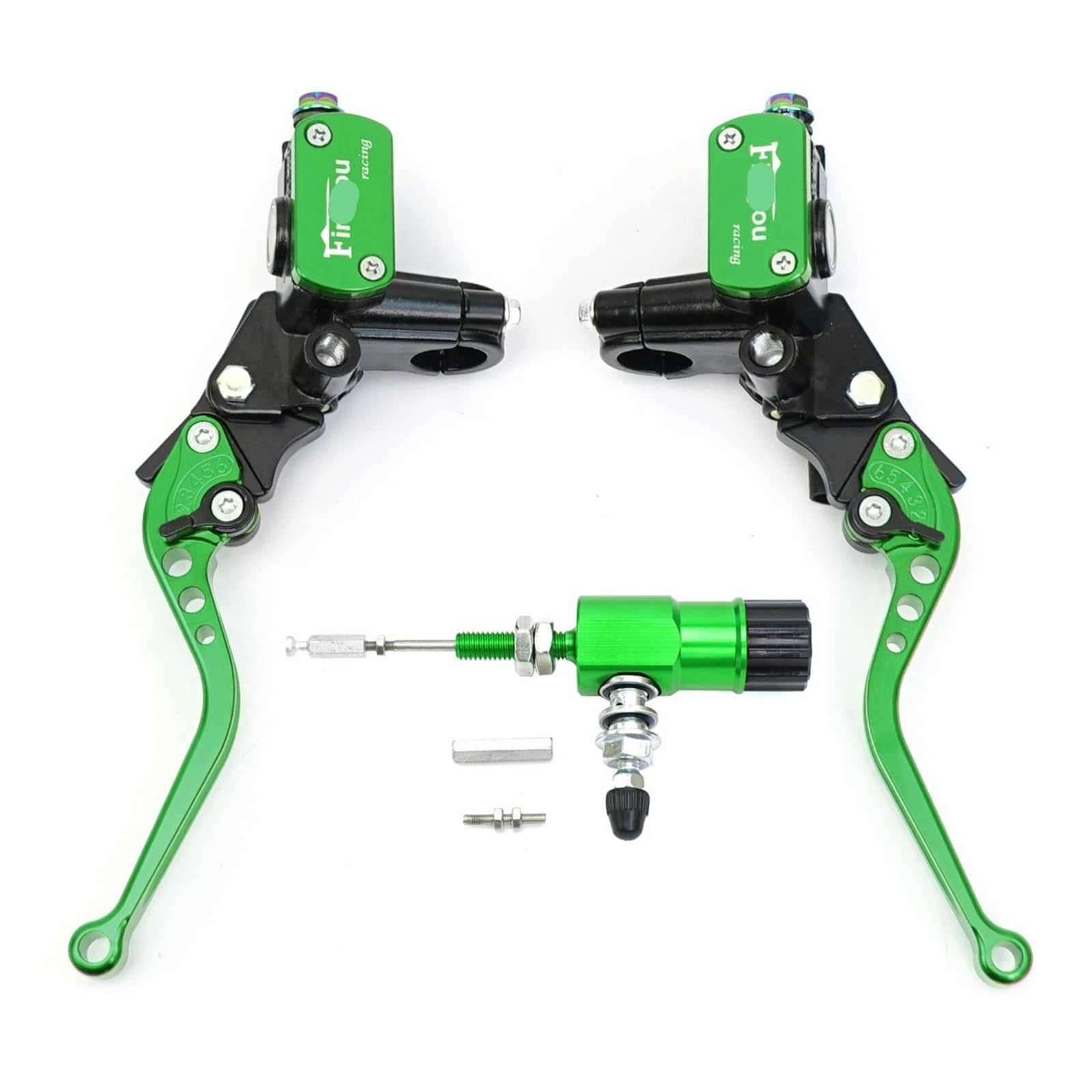 Ywqjiopm One Set Green Motorcycle Brake Clutch Lever 22Mm Motorcycle Brake Pump Lever Handle Hydraulic Clutch Master Cylinder Brake Clutch Lever Handle Clutch Lever