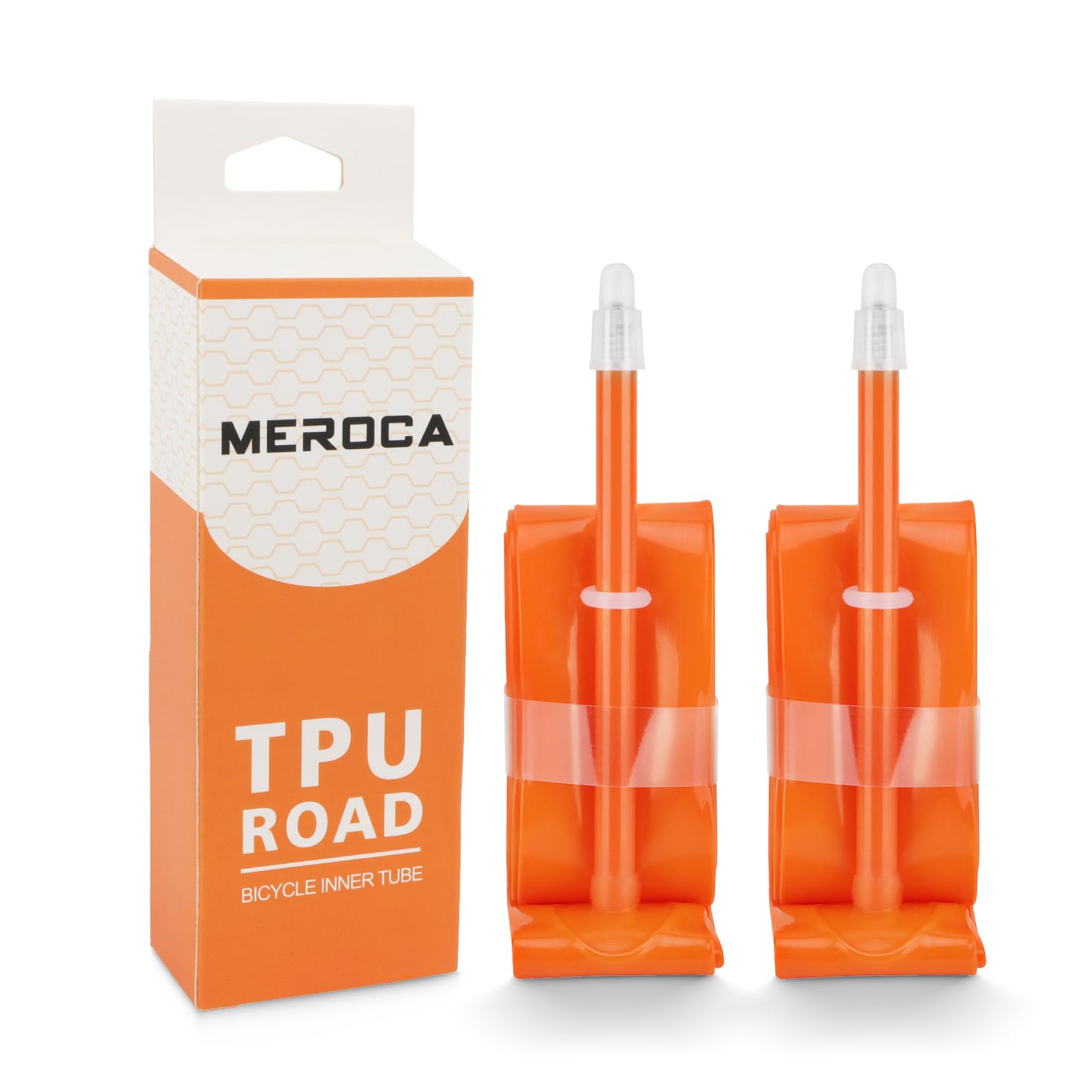 TINGSING 2 Pack TPU Inner Tubes 700C x 23-35C Bike Tube 27.5'' Bicycle Tire Tube with 45L/65L/80L Presta Valves, Cycling Tubes for Road, MTB, Kids Bike, Thicken 2.7mm,80L,Orange