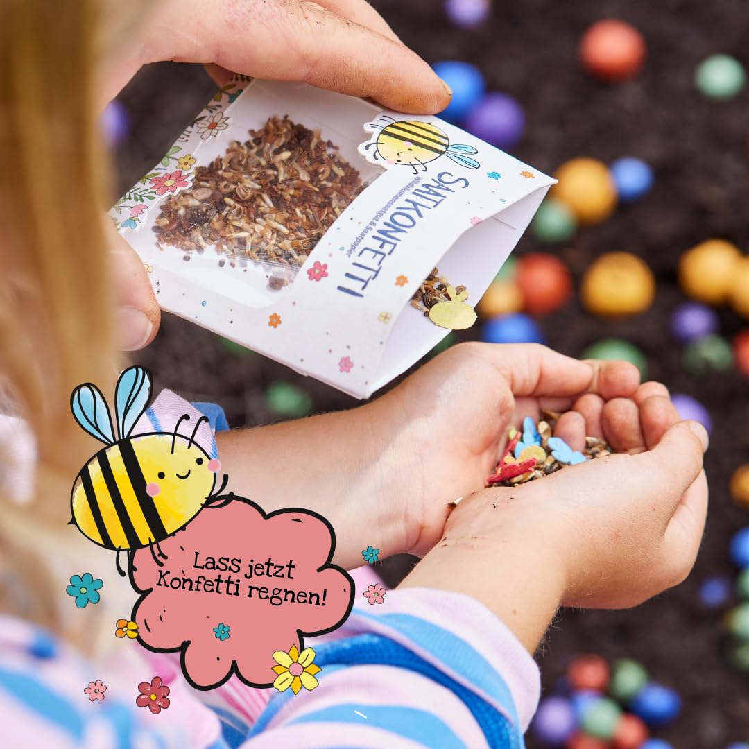 10 x Saatgutkonfetti von "Die Stadtgärtner" | Natürliches Konfetti aus Saatpaierformen & Saatgut | 100% ökologisch abbaubar | Ideal als Geschenk für Kinder oder als Mitgebsel zum Kindergeburtstag