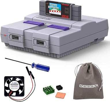 GeeekPi Retroflag Superpi Case with Safe Shutdown for Raspberry Pi 3 B+ B Plus 2, Pi Case with Fan and Heatsinks for Raspberry Pi 3B+ Purple