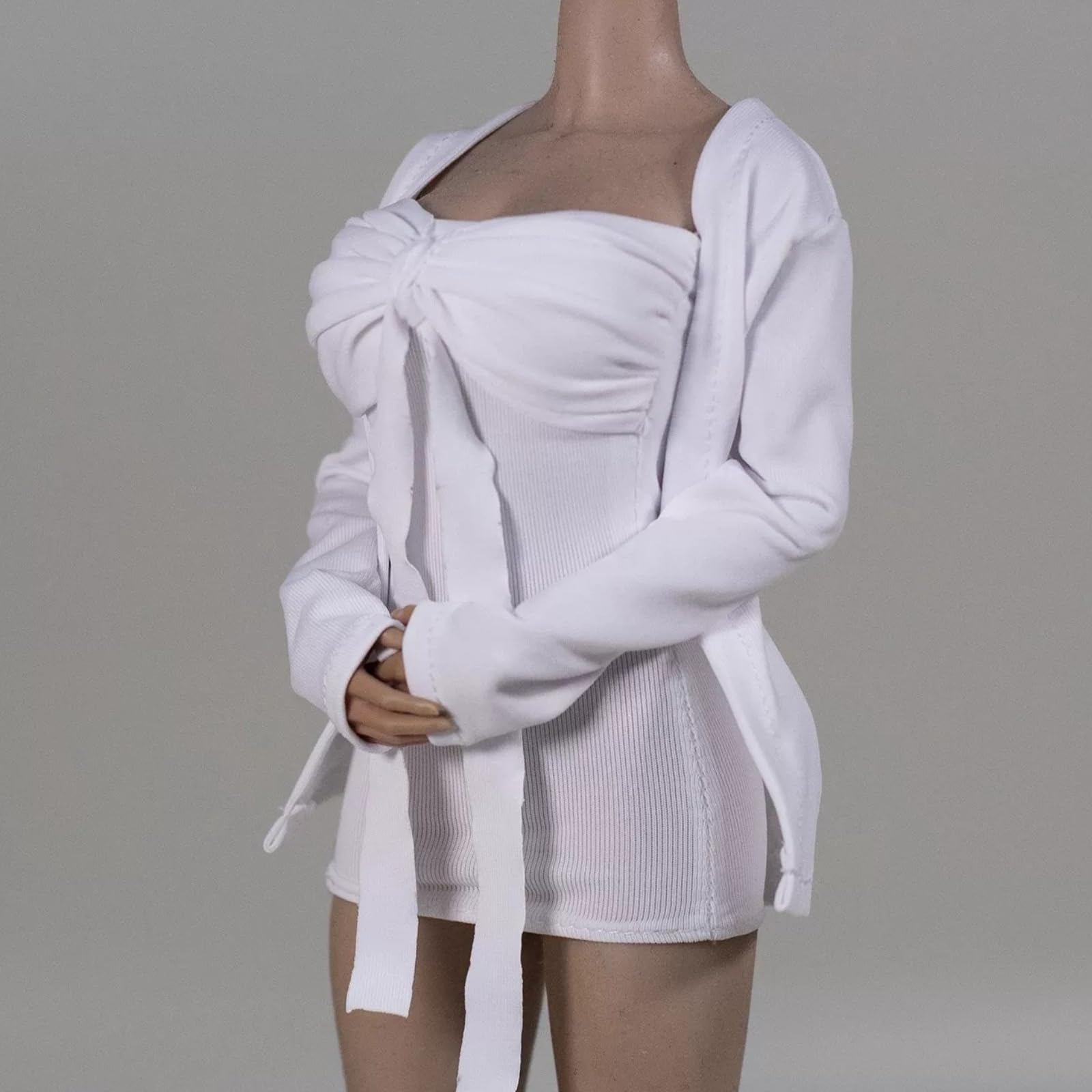 Abbigliamento Bambola Donna Set Vestito Cappotto Abito Completo Outerwear Doll Finitura Pulita Corto Nodo Anteriore Tessuto Liscio Adatto a Collezionisti Display , Rosa Scuro