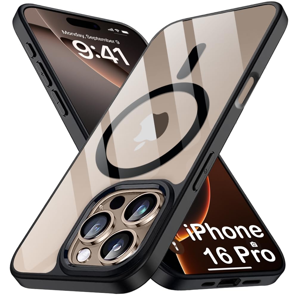 TheGiftKart Ultra-Hybrid Back Cover Case for iPhone 16 Pro Compatible with MagSafe | Camera Protection | Crystal Clear Transparent Back Cover Case for iPhone 16 Pro (PC & TPU, Black Bumper) (B0DFCWWSTV) Amazon Price History, Amazon Price Tracker