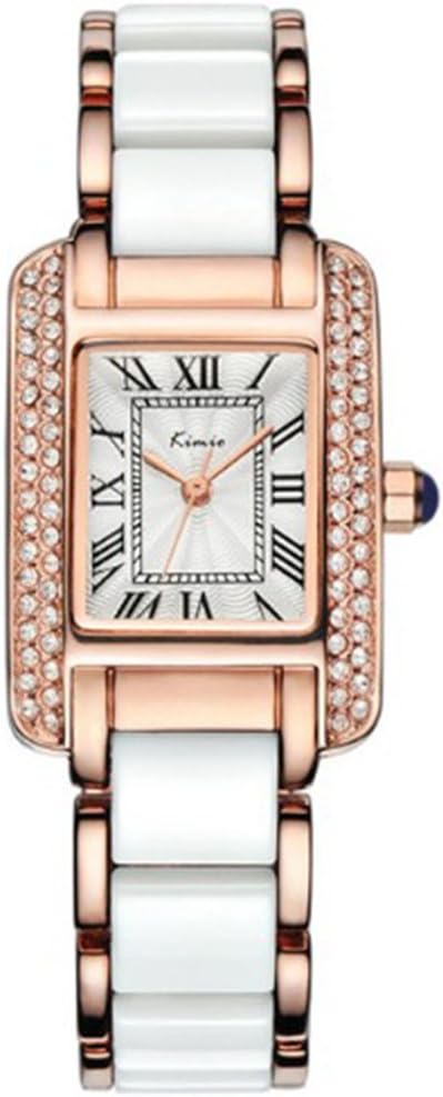 KIMIO Watches Women Fashion Luxury Quartz Wristwatch Cusual Ladies Clock Dress Blue Watch woman (Rose White)
