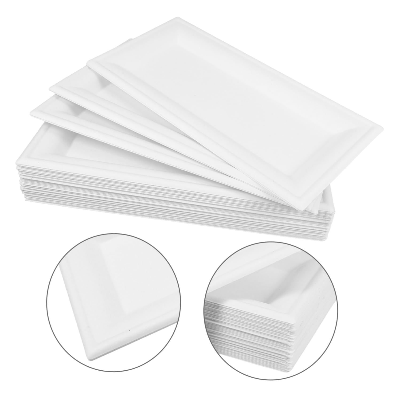 CALLARON Platos de Papel Desechables 50 Piezas, Bandeja para Comida de Papel, Gruesos y Aptos para Microondas, Ideales para Fiestas de Cumpleaños y Ocasiones Obsequios