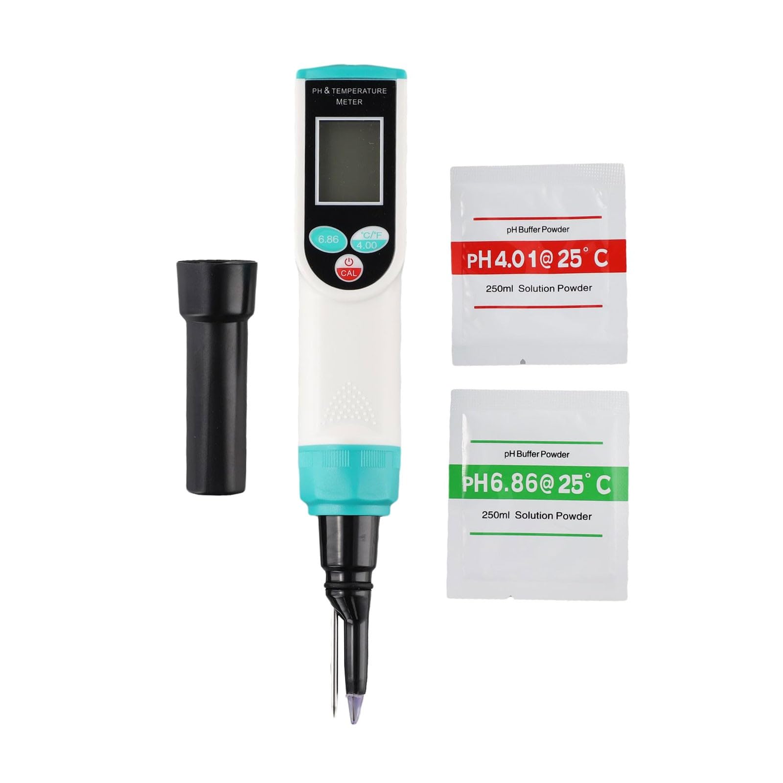 Whychstore Testeur de pH numérique pour aliments, étalonnage automatique avec compensation de température pour levain et sol, sonde à lecture rapide